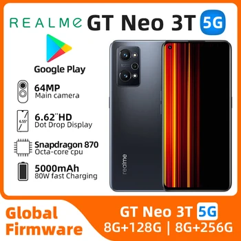 Realme GT Neo 3T Android 5G Разблокирован 6,62 дюйма 256G Все цвета в Хорошем состоянии Оригинальный подержанный телефон