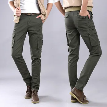 Корейские модные мужские брюки, осенние Мужские брюки-карго, повседневные Мужские брюки, военный комбинезон с несколькими карманами, Мужские уличные длинные брюки