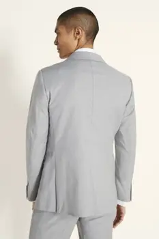 Новейший дизайн Светло-серого свадебного костюма для мужчин, приталенный смокинг для жениха, блейзер, повседневные мужские костюмы terno masculin, сшитые на заказ, куртка и брюки