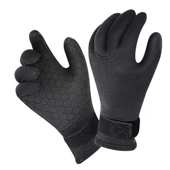 Перчатки для воды, холодные Теплые перчатки с регулируемым ремешком, 3 мм Неопреновые противоскользящие зимние перчатки для подводного плавания, снорклинга, серфинга