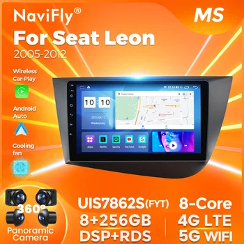 4G LTE + WIFI BT Беспроводной Carplay Android Auto Автомагнитола Для Seat Leon 2 MK2 2005-2012 Android 12 Мультимедийная Навигация GPS 2 DIN