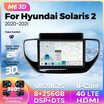 2K QLED Android Автомобильный Стерео Радиоэкран Для Hyundai Solaris 2 2020 2021 Беспроводной Carplay Auto AI voice Qualcomm BT5.1 3D UI 2Din