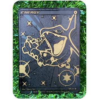 Металлическая карточка с тиснением Pokemon, карточка с Пикачу, черная золотая карточка, эльфийский ребенок дарит праздничные подарки друзьям