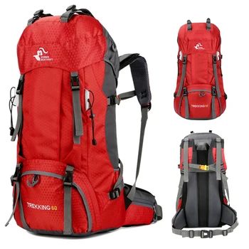 Походный рюкзак объемом 60 л, водостойкий, большой емкости, рюкзак для альпинизма, Походный рюкзак для кемпинга, рюкзак для путешествий на открытом воздухе с дождевиком