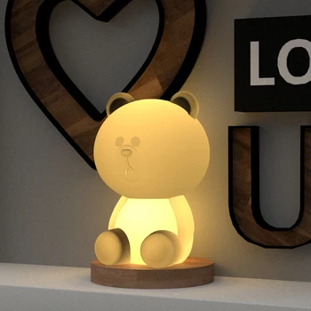 18 см светодиодная лампа с мультяшным животным Медвежонок Может выгравировать настольную лампу, фигурку, модель, украшения для дома, игрушки, лучший подарок для детей