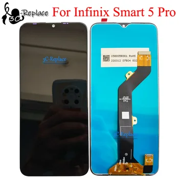 Черный 6,52-дюймовый для Infinix Smart 5 Pro ЖК-дисплей с сенсорной панелью, дигитайзер в сборе, замена
