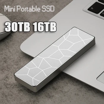 Внешние твердотельные накопители Портативный SSD 8 ТБ 16 ТБ 30 ТБ Высокоскоростные Жесткие Диски M.2 Интерфейс порта USB 3.1 Type C Для массового хранения данных
