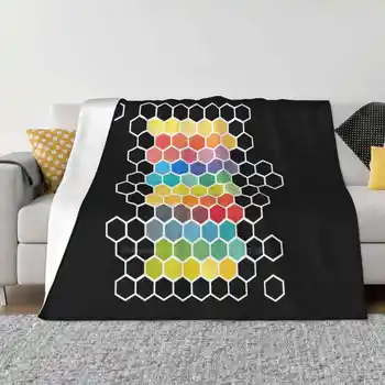 Абстрактное забавное одеяло Мягкое теплое портативное одеяло для путешествий Абстрактные геометрические красочные цвета Шестиугольник Акварель