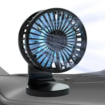 Автомобильный Вентилятор USB, Вращающийся на 360 Градусов, Вентилятор Приборной Панели Автомобиля, Вентилятор Для Выпуска Воздуха Из Грузовика USB Для 3-Скоростных Двойных Лопастей Вентилятора, Немой Двухмоторный Светодиодный Светильник S