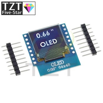 TZT 0,66 дюймовый OLED-Дисплей Модуль для WEMOS D1 MINI ESP32 Модуль Arduino AVR STM32 64x48 0,66 