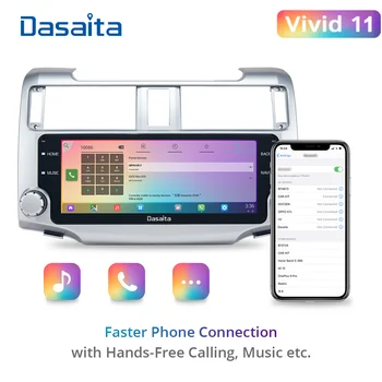 Dasaita Vivid Для Toyota 4Runner Android Радио GPS 1Din 2010 2011 2012 2013 2014 2015 2016 2017 2018 Carplay Авто