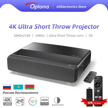 Optoma 4K Ультракороткофокусный Проектор 3840x2160 UST 4LED 3D Видеопроектор 240 Гц С HDR Для Домашнего Кинотеатра A1 Pro