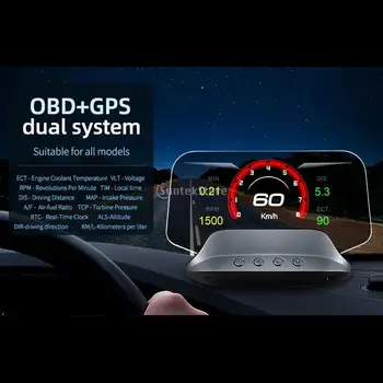 OBD2 + автомобильный головной дисплей с предупреждением о превышении скорости, Спидометр Навигации