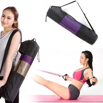Удобный Черный рюкзак для йоги, коврик для йоги, Водонепроницаемый рюкзак, сетка для переноски, Регулируемый ремень, Спортивный инструмент, спортивные сумки