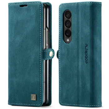 Чехол для Samsung Galaxy Z Fold 4, бумажник, откидная крышка с магнитной картой, чехол для Galaxy Z Fold4, роскошная кожаная подставка для телефона