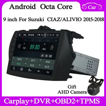 9 дюймов 4 + 64g android10 Автомобильный мультимедийный плеер для suzuki Ciaz 2015-2017 gps навигация аудио радио головное устройство DSP видео carplay