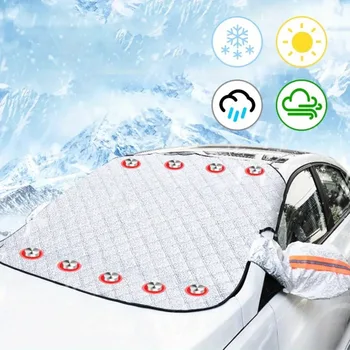 Автомобильный магнитный снежный покров и солнцезащитный козырек, складная крышка переднего лобового стекла автомобиля, утолщенные магниты для зимнего автомобильного снежного козырька