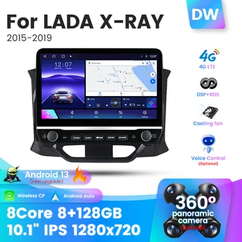 Большой экран 8 + 128 Г Android 13 для LADA Xray X Ray 2015-2019 Автомобильный Радиоприемник Мультимедийный Аудиоплеер Навигация Видео Carplay AUTO