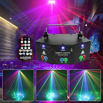 Светодиодный диско-лазерный свет DMX 9 Eyes RGB Эффект сценического освещения для DJ-клуба, украшения бара, вечерние огни, лампа-проектор на Хэллоуин
