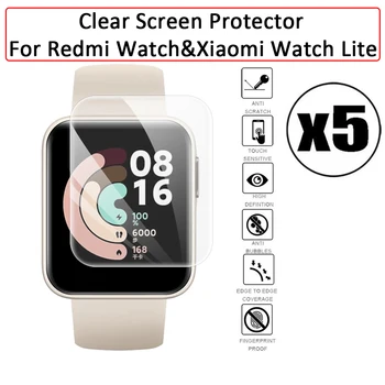 5 Шт. Новых аксессуаров, прозрачная мягкая гидрогелевая защитная пленка для защиты экрана от царапин для Xiaomi Watch Lite и Redmi Watch