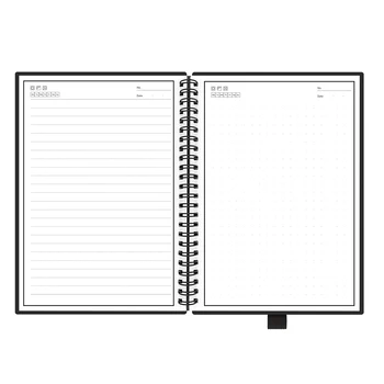 Записная книжка A5/B5, дневник, умный многоразовый стираемый спиральный блокнот для офиса, школьных путешественников, черный со стираемой гелевой ручкой на 15 секунд, подарок для рисования гелевой ручкой